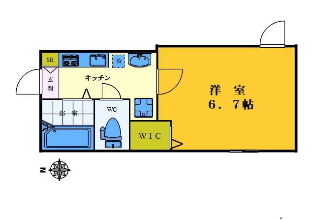 G-GRAND代々木(1K/3階)の間取り写真
