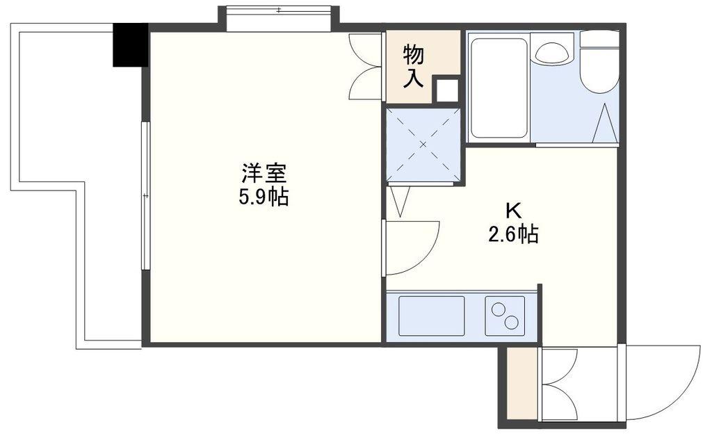 クレベール大井手(1K/3階)の間取り写真