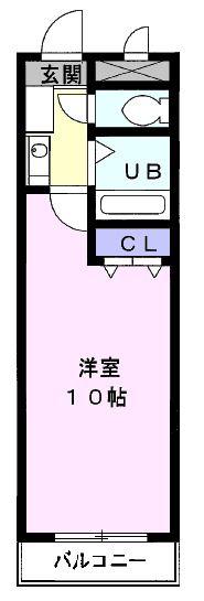 ベルコートK(1K/2階)の間取り写真