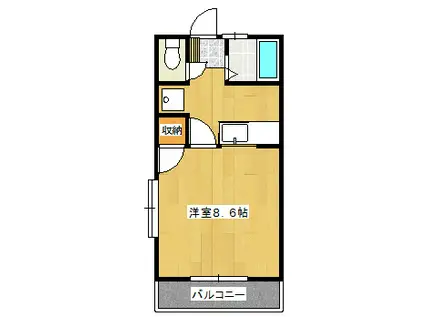 コンフォートTII(1K/2階)の間取り写真