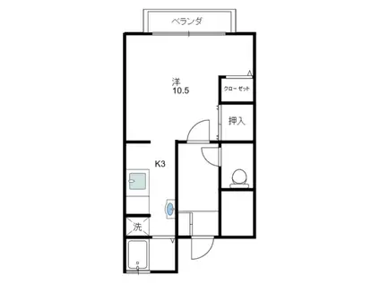 セジュール葵(1K/1階)の間取り写真