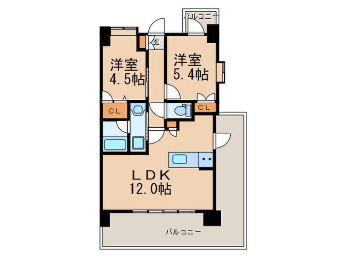 サンビーム博多駅南(2LDK/7階)の間取り写真