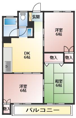 蓮見マンション(3DK/4階)の間取り写真