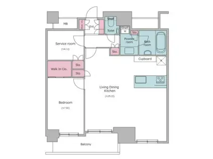 レジディアタワー目黒不動前(2SLDK/25階)の間取り写真