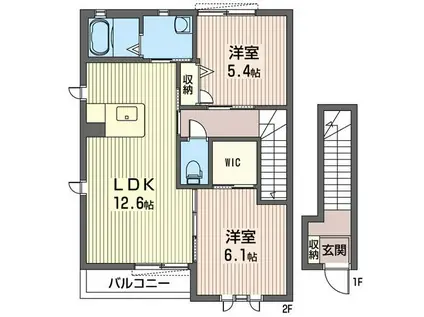 CHIHIRO HOUSE B(2LDK/2階)の間取り写真
