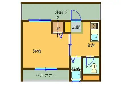 USビル(1K/3階)の間取り写真