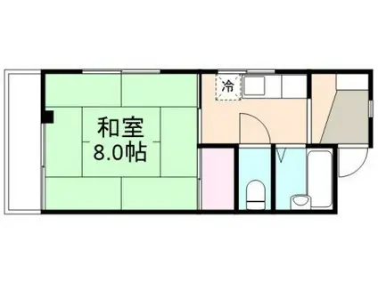 吉岡マンション D(1K/2階)の間取り写真