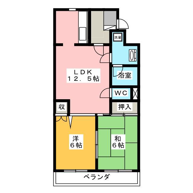 OSTクレスタ(2LDK/4階)の間取り写真