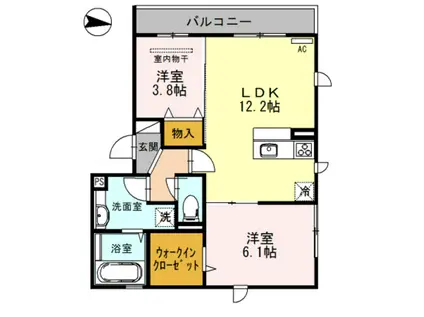 ヴィラージュNISSIN(2LDK/2階)の間取り写真