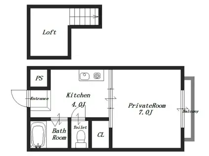 メゾンあすか(1K/1階)の間取り写真