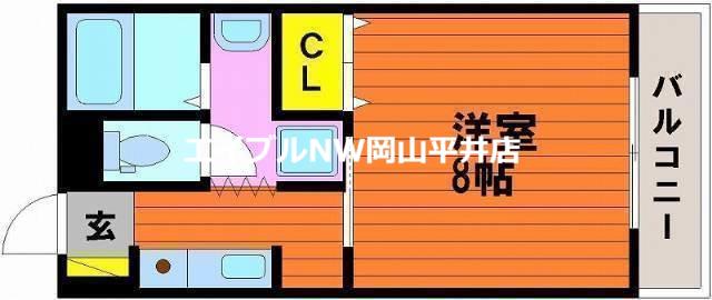 はなはうす門田二番館(1K/4階)の間取り写真