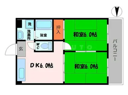 MIWA第3ビル(2DK/4階)の間取り写真