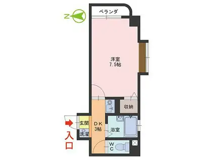 メゾン・デ・371(1DK/4階)の間取り写真