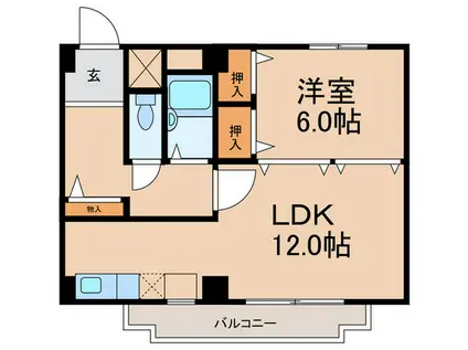 イーストUコート(1LDK/3階)の間取り写真