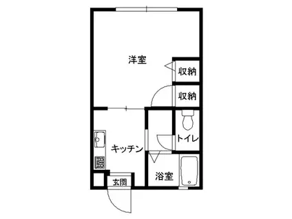 ルミエール浜田(1K/1階)の間取り写真