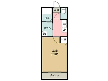 カインドネス東大和(1K/1階)の間取り写真