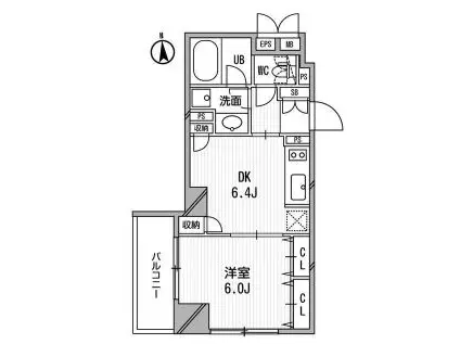 クリオ三田ラ・モード(1DK/3階)の間取り写真
