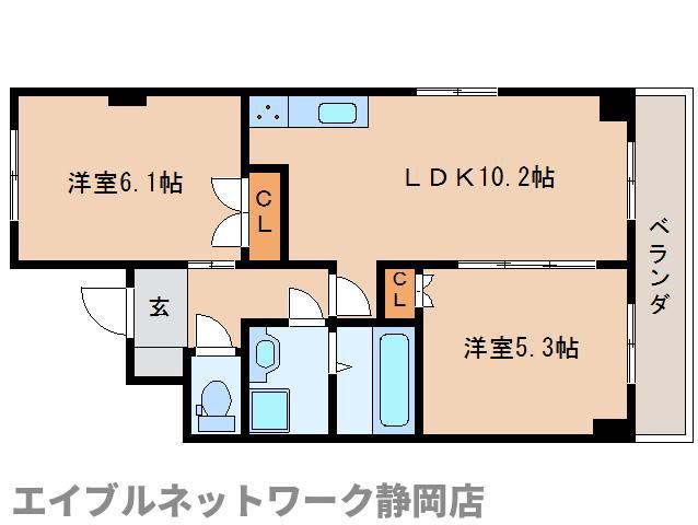 シティ・コート葵(2LDK/5階)の間取り写真