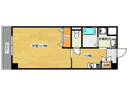 柳川ビル(1K/4階)の間取り写真