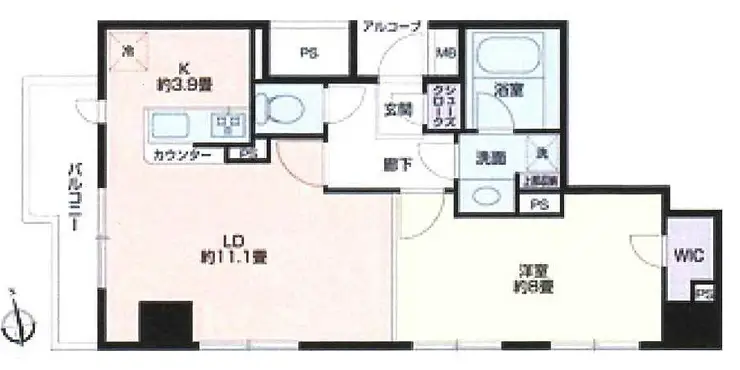 フォルム四谷外苑東 15階階 間取り