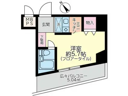 シーズ西横浜(ワンルーム/7階)の間取り写真