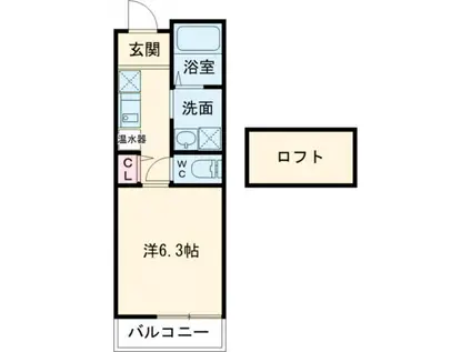TENTREE神戸長田(1K/2階)の間取り写真