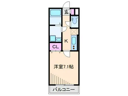 プランドール横浜(1K/1階)の間取り写真