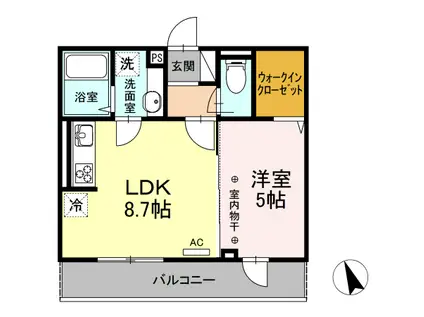 D-ROOMエマ(1LDK/2階)の間取り写真