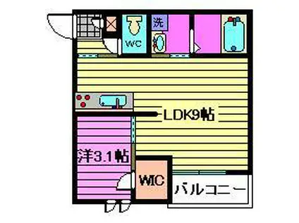 REGALEST 大和田(1LDK/3階)の間取り写真