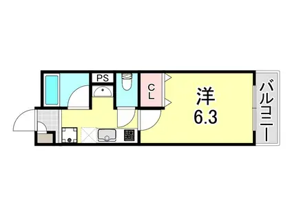 コスティエーロ須磨(1K/2階)の間取り写真
