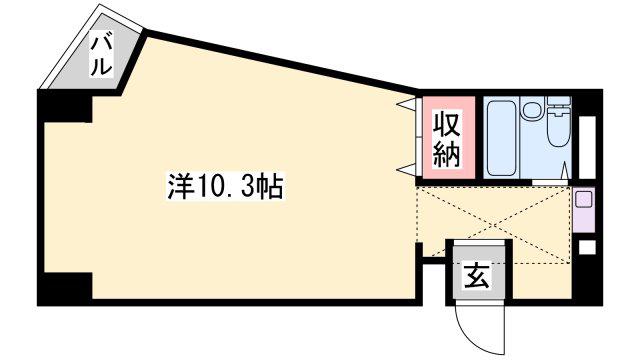 宝殿駅前ヤングパレス(ワンルーム/1階)の間取り写真