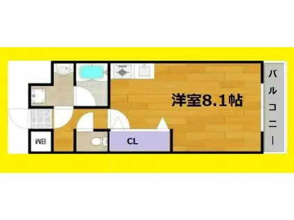 アーデン江坂II(1K/1階)の間取り写真
