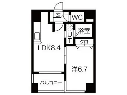 円山シャトー桂和大通館(1LDK/3階)の間取り写真