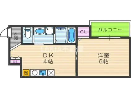 ラルーチェ逢坂(1DK/2階)の間取り写真