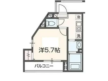 MELDIA松戸(1K/3階)の間取り写真