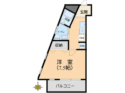 YUKI HOUSE(1K/1階)の間取り写真