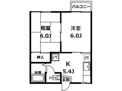 COSMOS N&T I B棟(2K/2階)の間取り写真