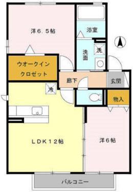 ピーノ・アーレ A(2LDK/2階)の間取り写真