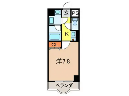 グレース逆瀬川(1K/2階)の間取り写真