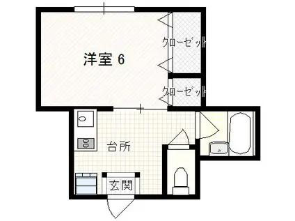 エトワール鹿沼台(1K/3階)の間取り写真