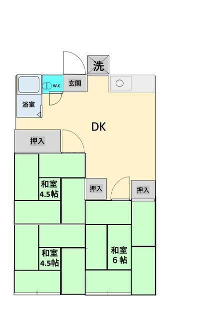 ハイツ・イズミ(3DK/1階)の間取り写真