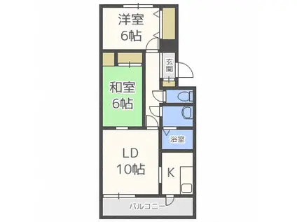  M・マエダI (2LDK/3階)の間取り写真