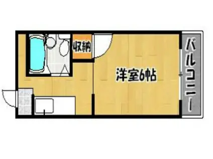シャンポール藤井(1K/2階)の間取り写真