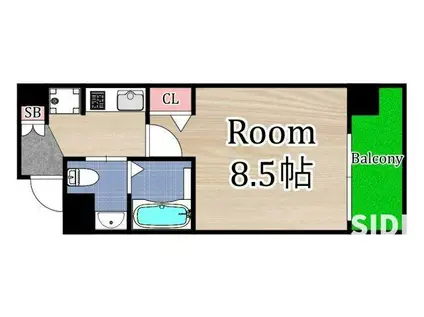 ファーストフィオーレ京橋イースト(1K/5階)の間取り写真