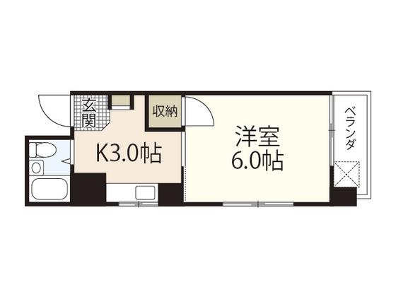 イアーザ舟入中町(1K/4階)の間取り写真