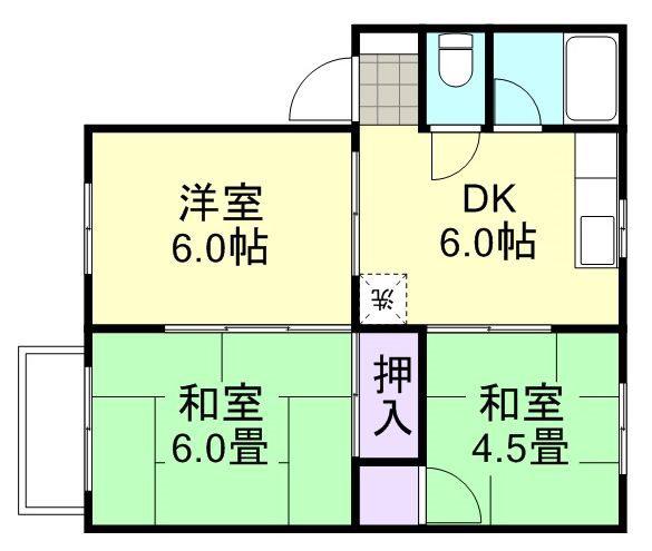 カーサ寿(3DK/2階)の間取り写真