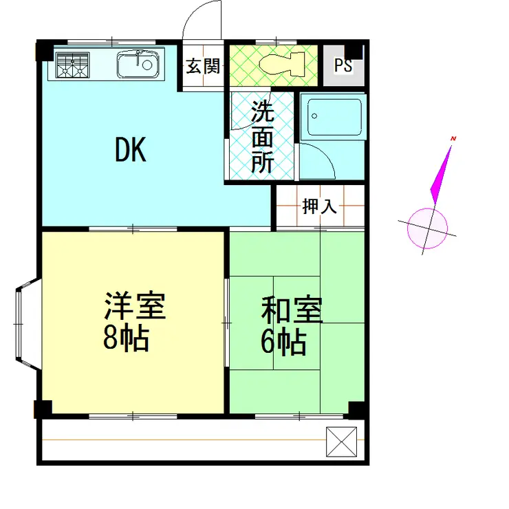 ハイツ峯岸2 1階階 間取り