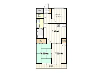 ハイツ76(2SDK/3階)の間取り写真