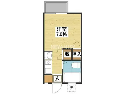 オナーズヒル福田(ワンルーム/2階)の間取り写真