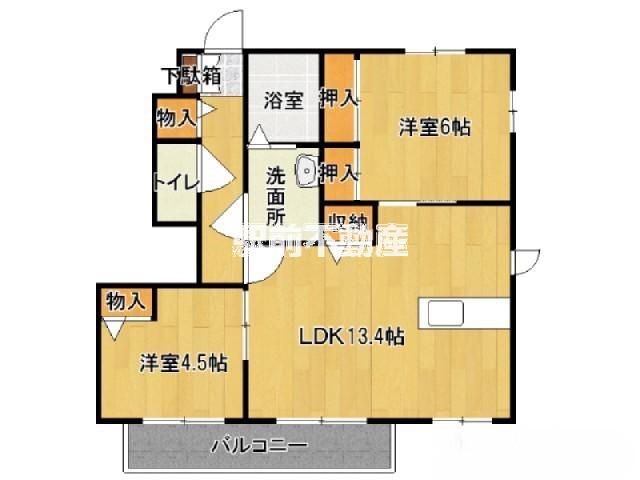 グリーンファースト・ミヤコ(2LDK/1階)の間取り写真
